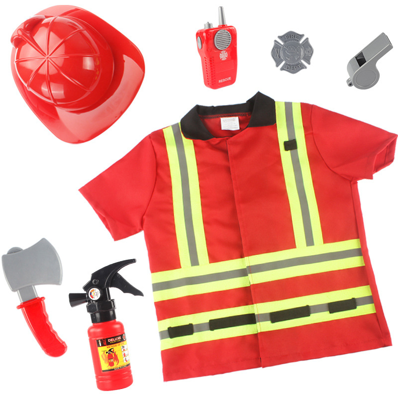 Juguetes de juego para niños, trajes de fuego, ingenieros de bomberos, cosplay, accesorios de rendimiento de rol
