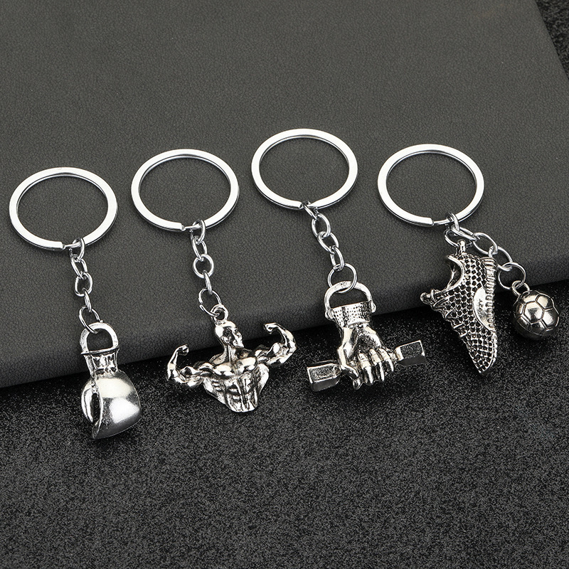 Sports fitness metal key chain creative activities small gifts Amazon best selling European and American jewelry explosions