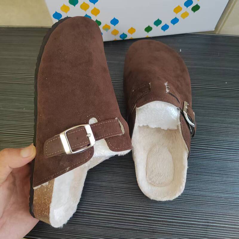 Large Size Cork-Soled Hard-Soled Furry Slippers Export Baotou Half-Slip Birkenstock Shoes 37-48 Sizes Can Be Customized According to Customer's Plan Large Size Cork-Soled Hard-Soled Furry Slippers Export Baotou Half-Slip Birkenstock Shoes 37-48 Sizes Can Be Customized According to Customer's Plan