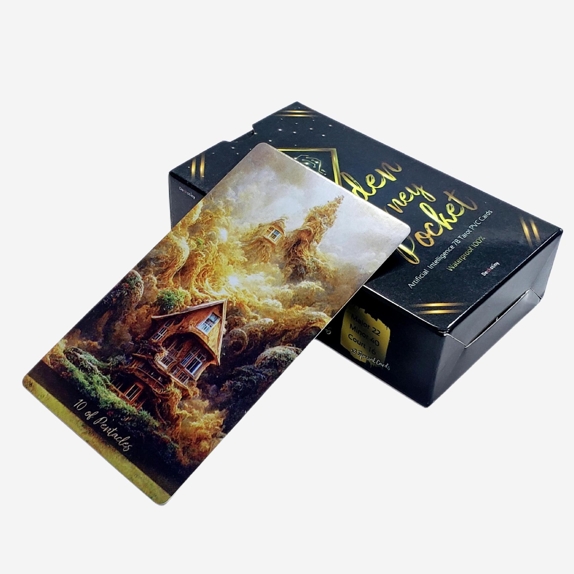 Novo modelo 2023: Cartas de Tarô Jornada Douradas 12x7 - Produto Imperdível para o Mercado Internacional_voghion.com