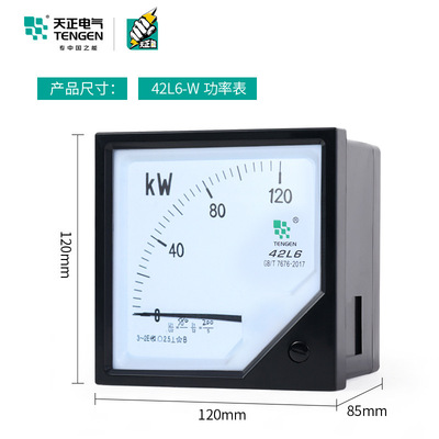 天正42L6-W指针式三相有功功率表400/5 380V 250KW瓦特表120*120