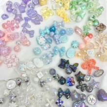 uv彩异形圆珠混款材料包 项链diy串珠手机链条挂件材料配件高货