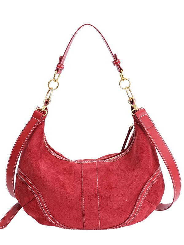 Nicho de diseño estilo estilo simple personalidad in-viento texturas de gamuza bolsas de bolsas de bolsas de hombro diarias