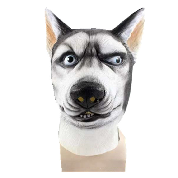Husky máscara tocado Halloween Masquerade cachorro Husky perro cabeza accesorios de juego