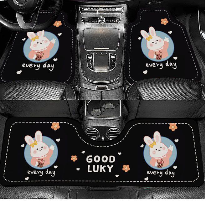 Cartoon Crystal Velvet Car Floor Mats, Universal, Easy to Care For, Stain-Resistant, Non-Slip Mats, Washable, Wear-Resistant Mats, Available for Wholesale