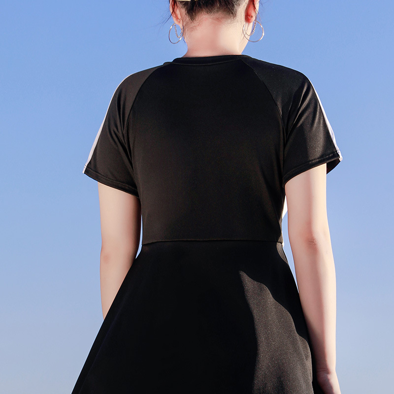 Trajes de baño de mujer grandes grasa MM sueltos, vestido deportivo, cubre el estómago y adelgazar los estudiantes conservadores, trajes de baño de vacaciones rápidos y secos