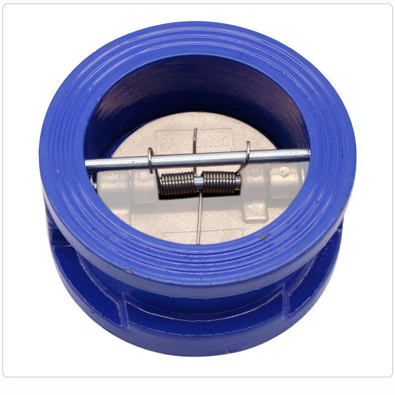 对夹式蝶式止回阀DH77X-16Z单向阀逆止阀不锈钢阀杆弹簧