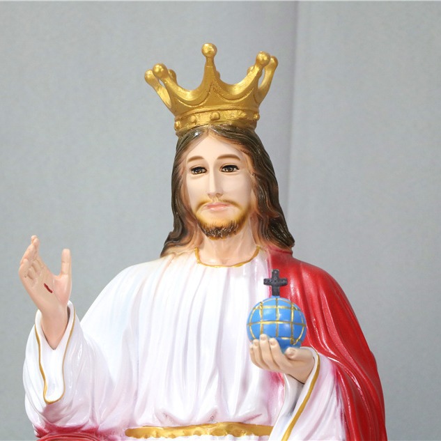 50cm transfronterizo del trono del rey, estatuas de la iglesia de la casa decora la sala de estar de la figura principal