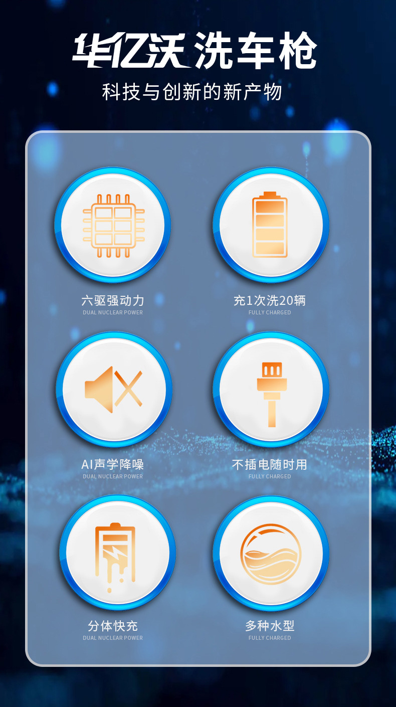 Portable wireless car washing machine lithium car washing pump car washing artifact high pressure household washing machine manufacturers cross-border in stock