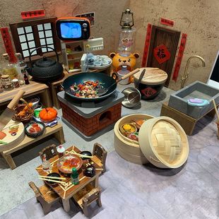Set Food Play Play Toys Miniature Internet Celebrity Stove Cooking Eat Real Cooking Children's Kitchenware Mini Kitchen
