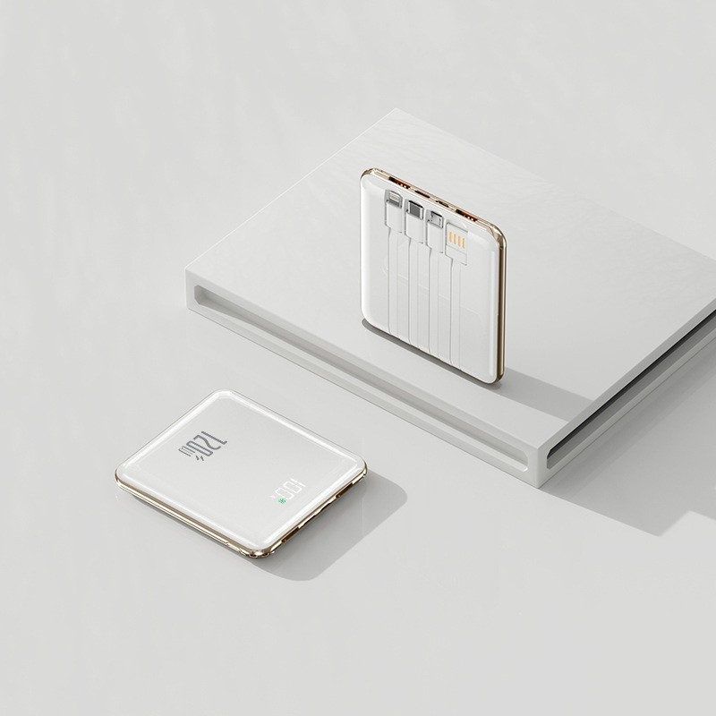 充电宝3c认证小巧跨境便携快充自带线移动电源powerbank数据线|undefined