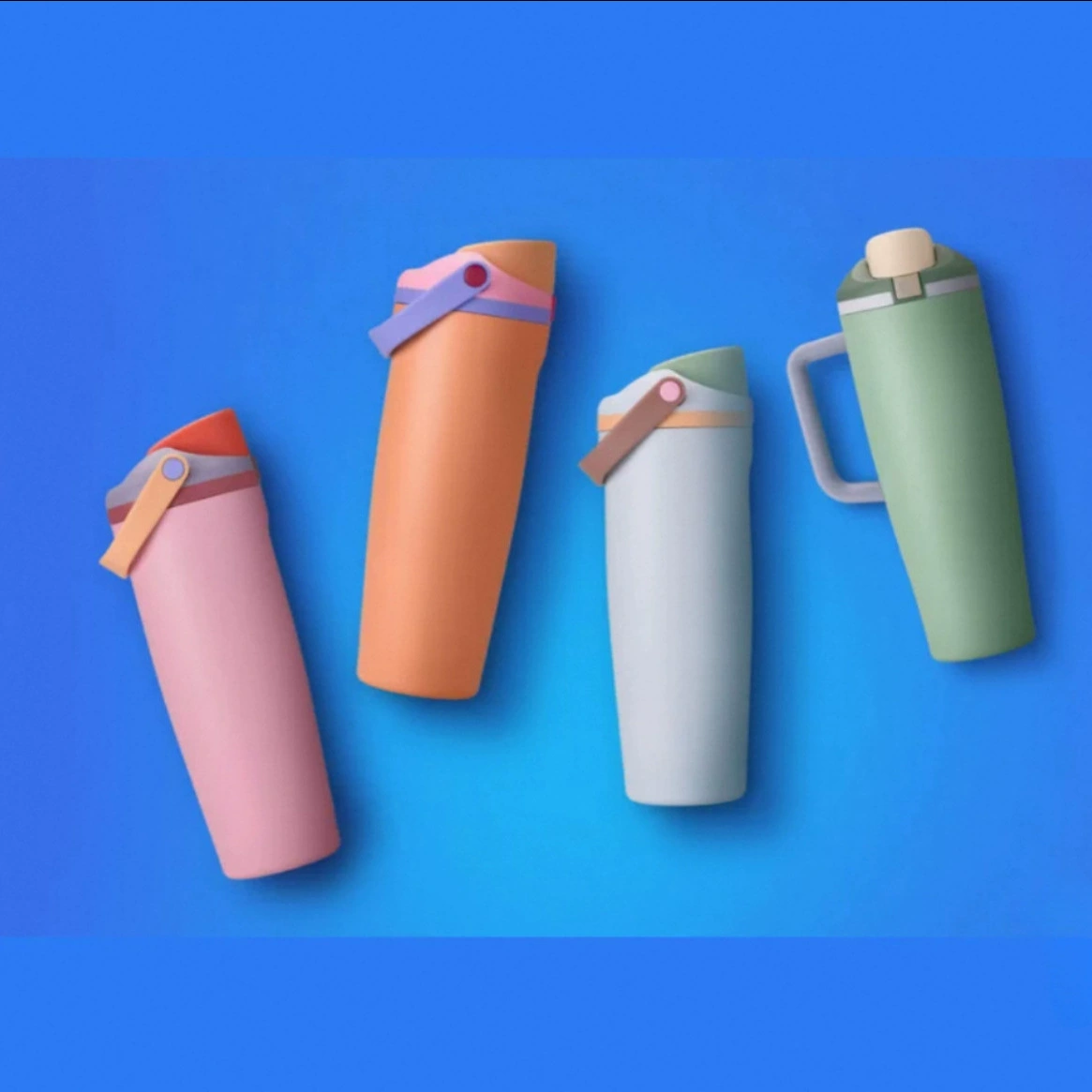 Термокружка в стиле Owala, новая модель, портативная автомобильная кружка из нержавеющей стали 304 большой емкости с трубочкой, бутылка для воды для активного отдыха.