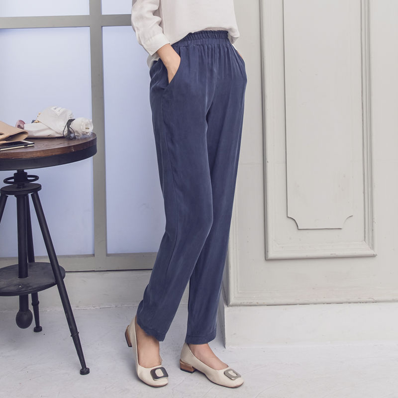 Cup Straight pants trousers Show thin 2020 Heavy leisure time trousers Easy Large mulberry silk Feet