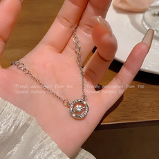 small pieces of silver love necklace for women light luxury minority cold style sweater chain high sense all-match super hot ornament wholesale details Picture