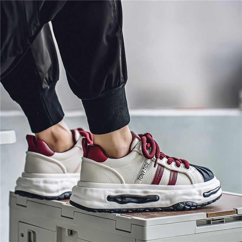 Zapatos de hombre primavera y verano 2025 comercio exterior nuevas zapatillas de deporte de nicho casual suela gruesa disuelta ins zapatos de moda hombres