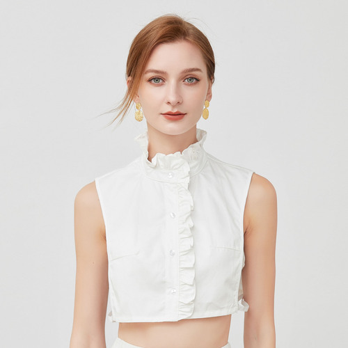 Korean style girl chiffon white round neck slimming inner fake collar decorative collar lapel