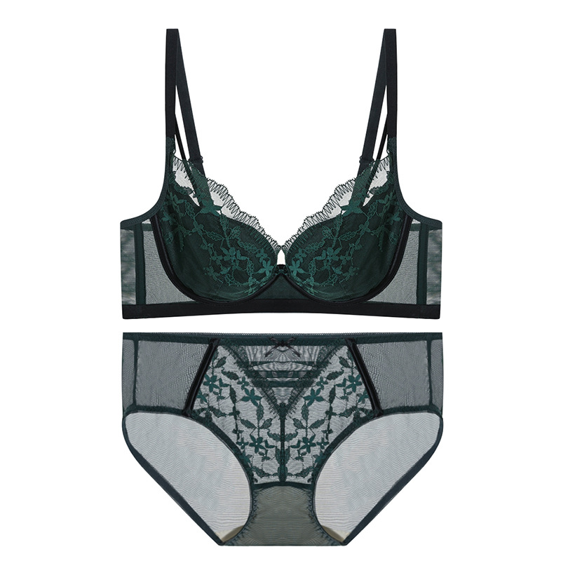 6096 estilo francés sexy bordado de encaje push-up ropa interior de las mujeres pecho grande pequeño soporte superior sujetador ajustable traje de verano