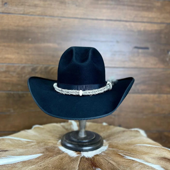 Nuovo cappello a cilindro in lana nera alla moda e versatile in feltro di pecora con decorazione a nastro_voghion.com