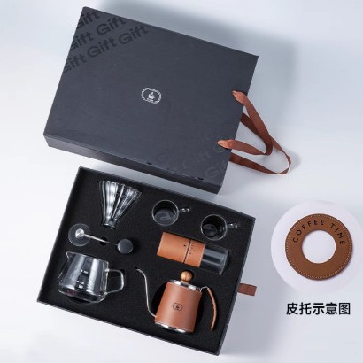 Práctico negocio acompañante regalos de cafetera de lavado de mano conjunto de café molído a mano se puede personalizar logotipo para los clientes