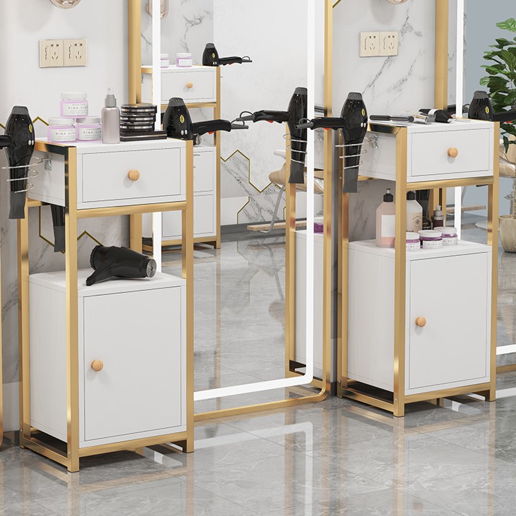 Armario de peluquería, instrumento, mesa de herramientas, armario de herramientas de corte de pelo, estante de almacenamiento de cochecito de salón de belleza