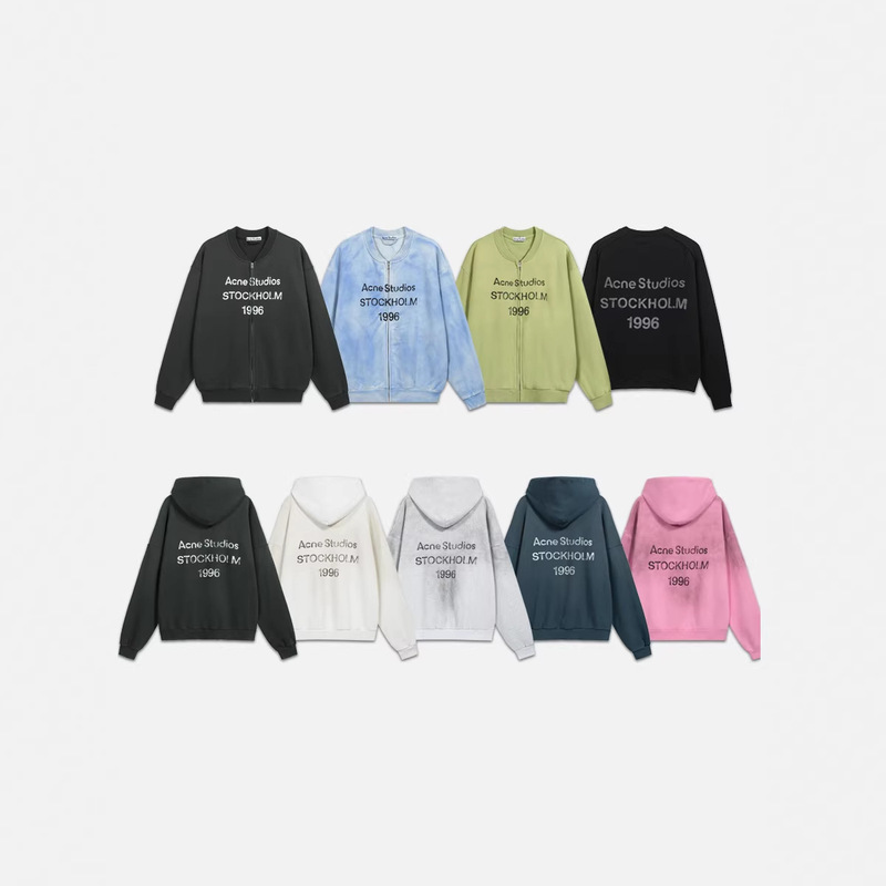 25 Cross-Border Trendy Brand Ac1996 Letter Logo Print Brushed Washed Vintage Light Luxury Unisex Loose Hooded Sweatshirt