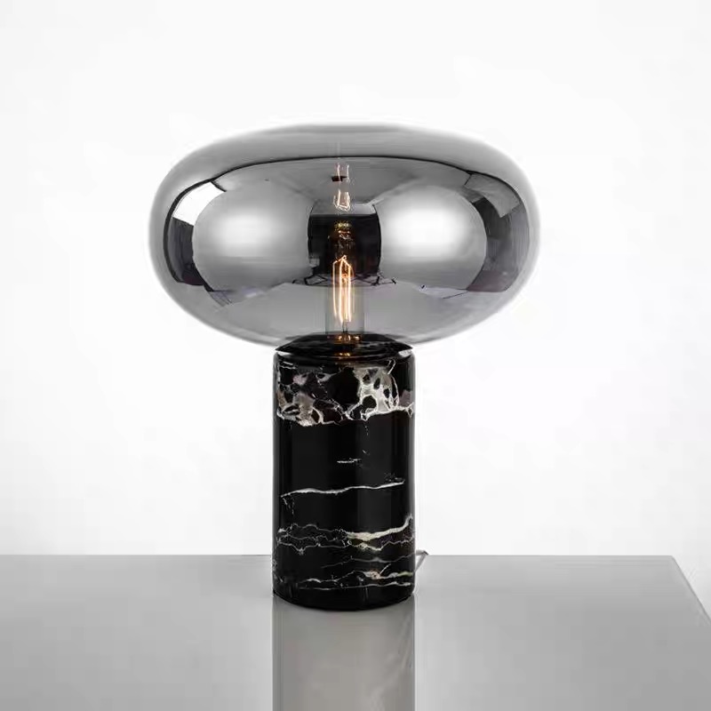 Lámpara de escritorio de mármol moderna nórdica lujosa decoración hotelera de lujo ambiente lámpara de dormitorio simple cama de aire faro image 5