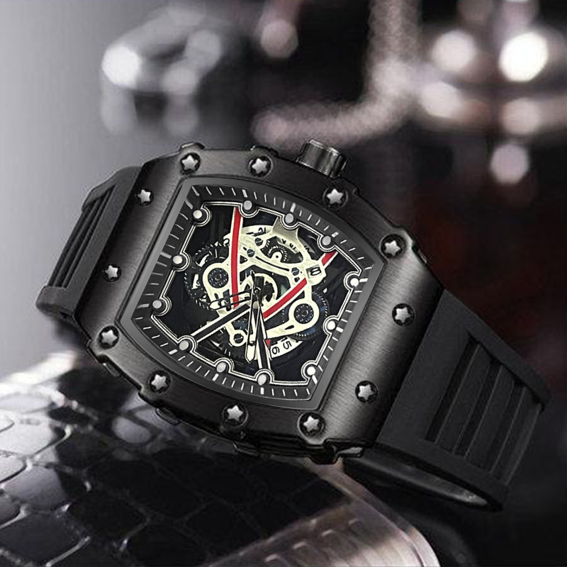 ZIDO Brand Casual Fashion Dominant Fully Automatic Quartz Hollow Luminous Waterproof Black Warrior 1707 Men's Watch_voghion.com