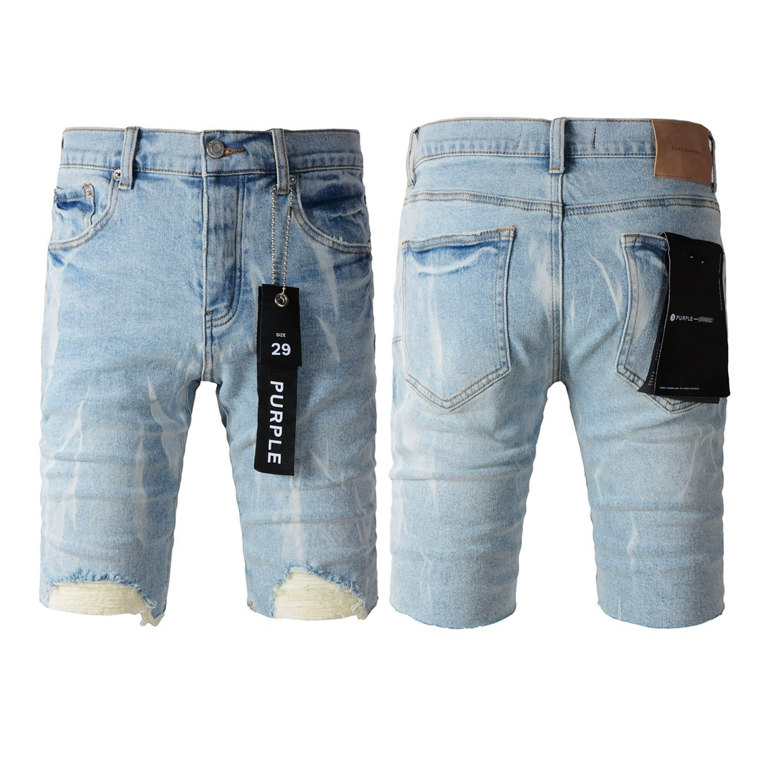 Европейский и американский трендовый бренд LIMITED PURPLE SHORTS фиолетовые брендовые уличные хип-хоп рваные distressed джинсовые шорты