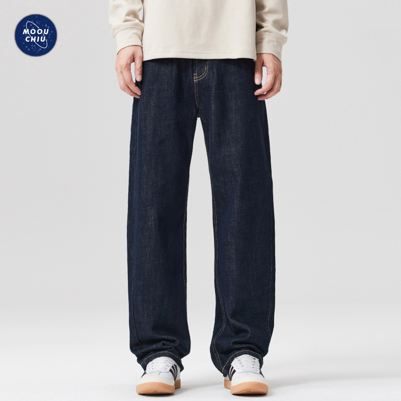 Muqiu Men's Wear | 2026 New American Style Original Color Jeans for Men, Loose Straight-Leg Large Size High-End Commuter Trousers Muqiu Men's Wear | 2026 New American Style Original Color Jeans for Men, Loose Straight-Leg Large Size High-End Commuter Trousers