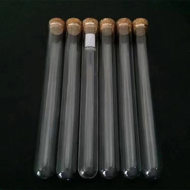 木塞玻璃试管平口圆低试管 厂家直供酒吧实验室多用高硼硅试管