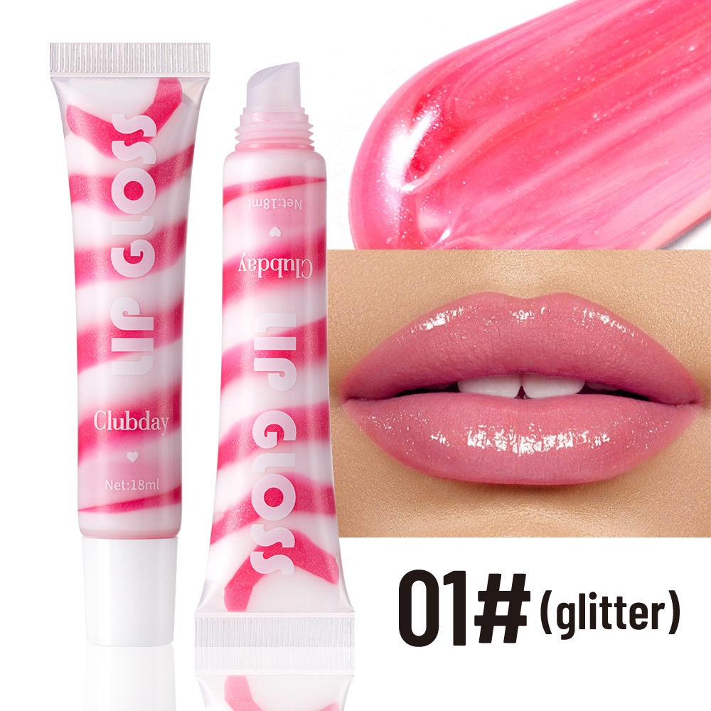 Clubday Soft Tube pearlescent Fine Sparkling spiral fruit-flavored lip gloss is easy to color and available in 4 colors undefined