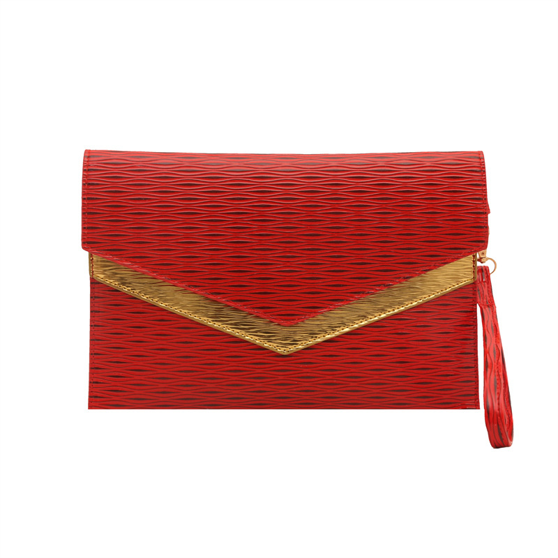 Bolso de sobres de mano de tendencia transfronteriza 2025 primavera nuevo estilo coreano personalidad moda casual temperamento color de contraste bolso de banquete