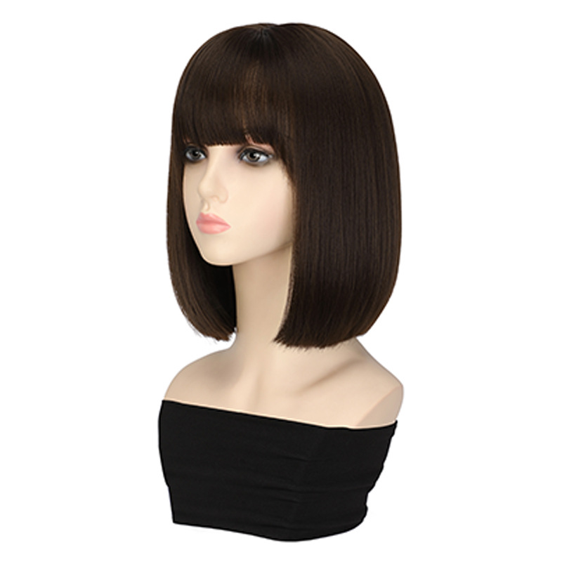 2024 heißer Verkauf Neue Perücke frauen Kurze Haare Simulation Haar Natürliche Volle Kopf Abdeckung Neue Welle Kopf Voller Kopf abdeckung_voghion.com