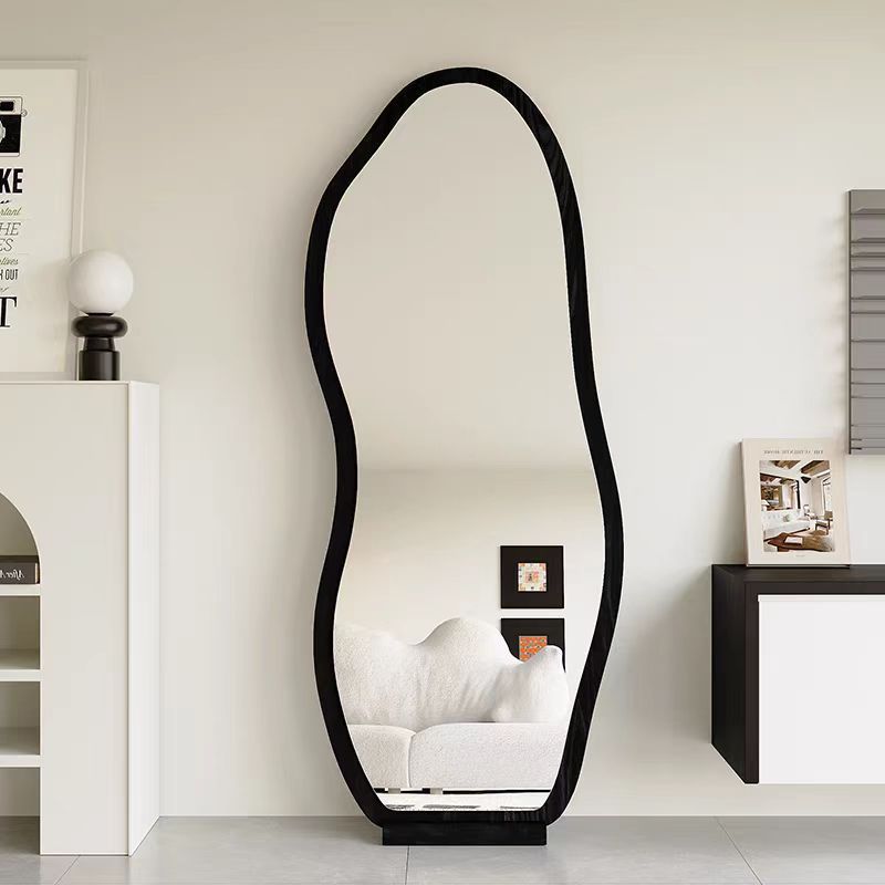 Espejo de cuerpo entero de estilo medieval, espejo de vestir para el hogar, espejo de vestir de forma especial colgado en la pared, espejo de vestir de estilo retro de suelo, espejo de prueba