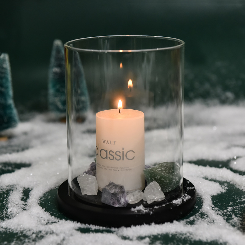Fábrica directa de estilo europeo candelabro de cristal fragante piedra vela cena decoración del hogar candelabro creativo