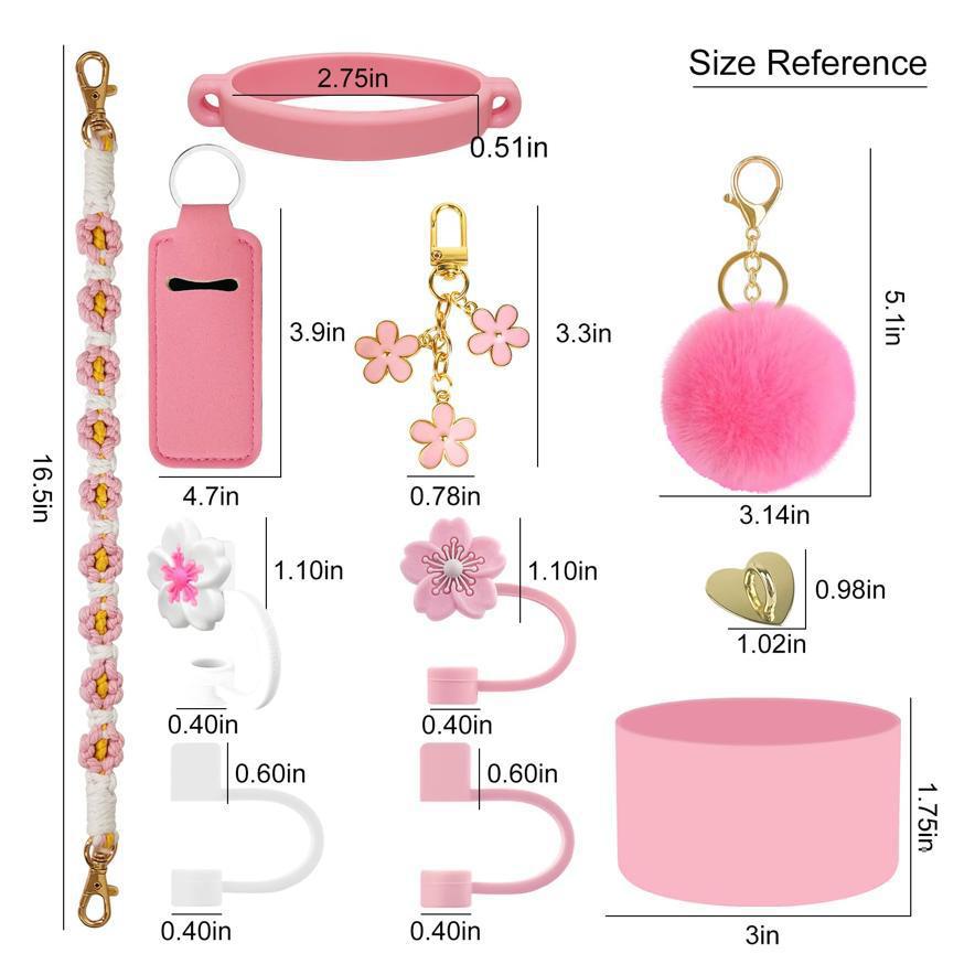 Pink Stanley Decoraciones Stanley Taza Accesorios Stanley Taza de vidrio de 30/40 onzas con asa