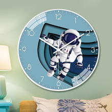 【8英寸20㎝】挂钟儿童房卧室静音时钟客厅孩子星球太空宇航员