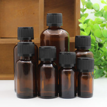 现货供应 30ml茶色精油瓶 精华液瓶 黑色压旋盖 棕色瓶 滴塞瓶