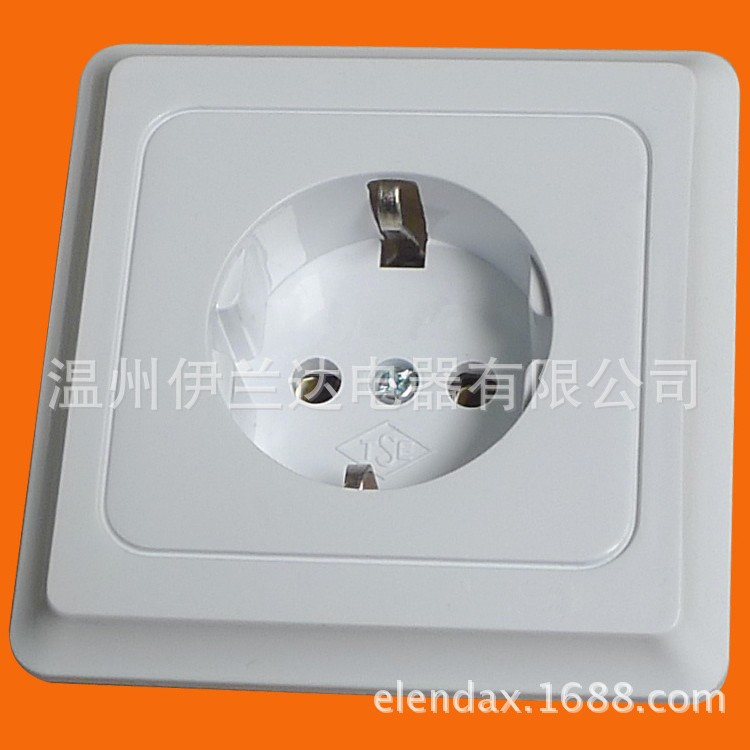暗装一位带接地欧式墙壁插座 欧式插座 接地插座（F7010）