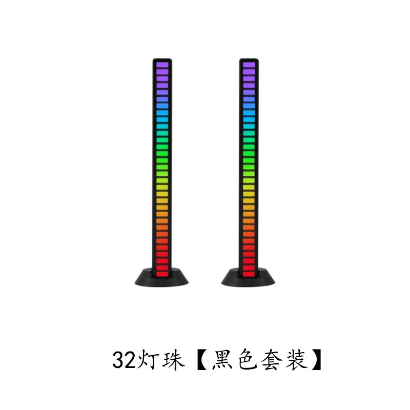 Lámpara de recogida de sonido RGB lámpara de ritmo de música controlada por voz Red roja colorida inducción de escritorio del coche lámpara de recogida de sonido LED Creativo