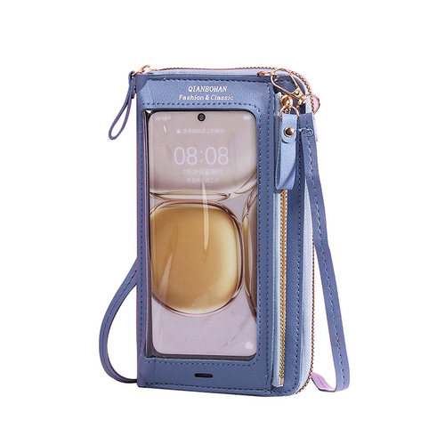 New touch screen mobile phone bag women's anti-theft multifunctional wallet versatile transparent mobile phone coin purse crossbody clutch
