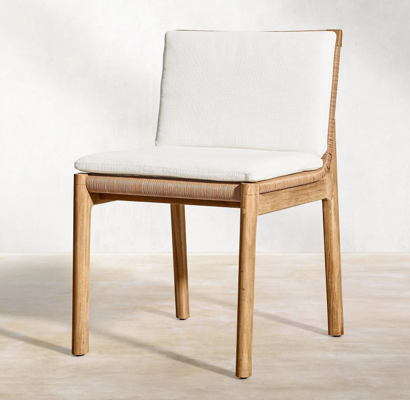 Silla de teca al aire libre silla de comedor individual impermeable, protección solar, anticorrosión, villa, patio, hotel famoso, diseñador al aire libre