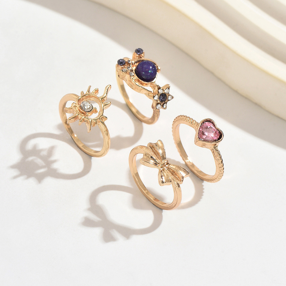 Set di anelli sole e luna viola gioielli firmati donna_voghion.com