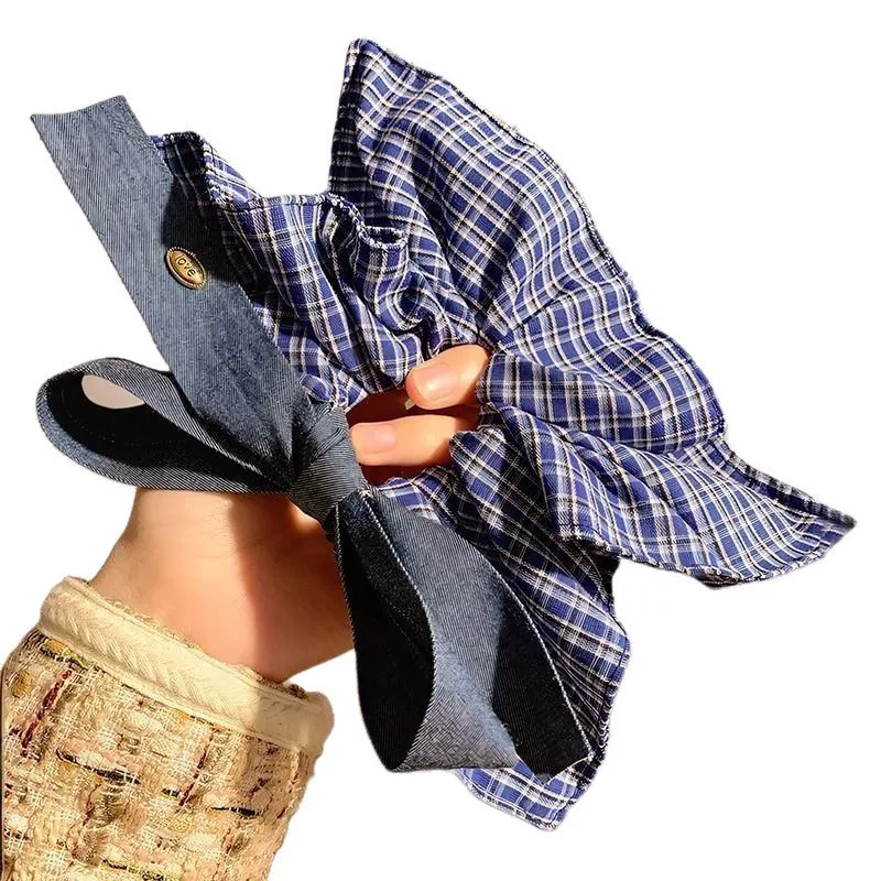 South Korea's 2025 new large intestine hair ring bow retro large intestine ring girl high ponytail low ponytail female hair accessories