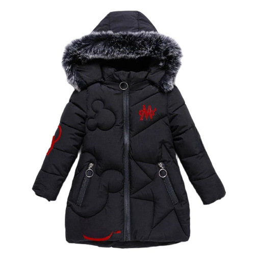  New Winter Coat for Girls and Children, Thick Medium-Length Children's Cotton-Padded Jacket, Baby Down and Cotton Warm Coat Outerwear