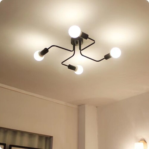 American creative simple modern living room iron industrial style ceiling lamp study bedroom restaurant clothing store led lamp