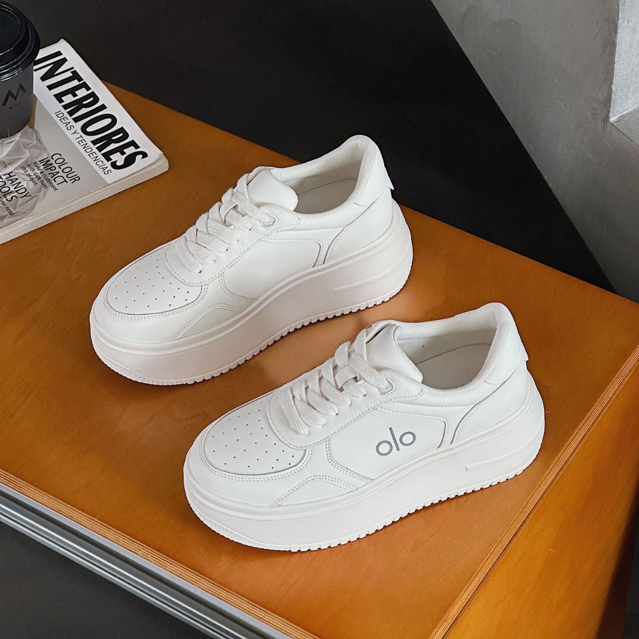 Popular European-Style First-Layer Cowhide Thick-Soled White Sneakers 2025 Summer Trendy Casual Comfortable Sports Shoes with High Heels