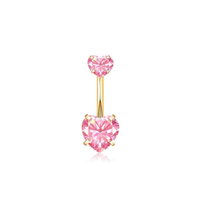Set, physiological belly button piercing stainless steel with zircon, Amazon, (Physicals)