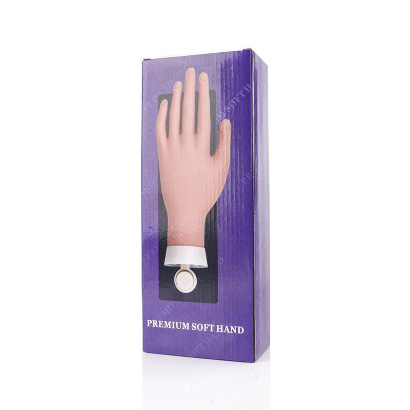 Cross-border nail practice fake palm with ring fixed finger flexible positioning hand model with plate insert nail piece