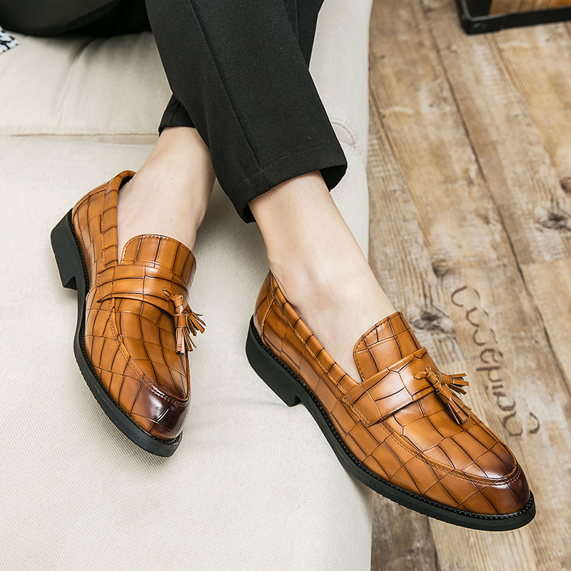 Zapatos de cuero de bordas grandes, zapatos de hombre, zapatos Lefour, zapatos de negocios coreanos, zapatos de hombre. image 4